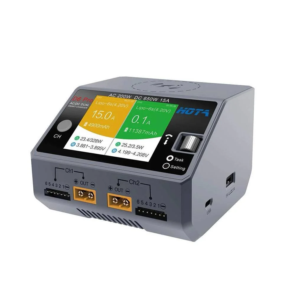 HOTA D6 Pro 325W 15A 1-6S Dual Channel AC/DC Smart Charger - Image 5
